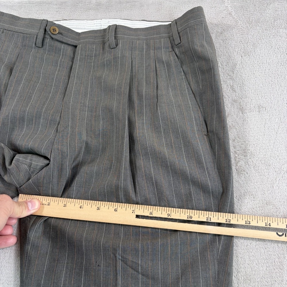Kiton Napoli Pleated Dress Trouser Pants in Grey Multi Striped Wool Men 34x29 - Picture 8 of 15